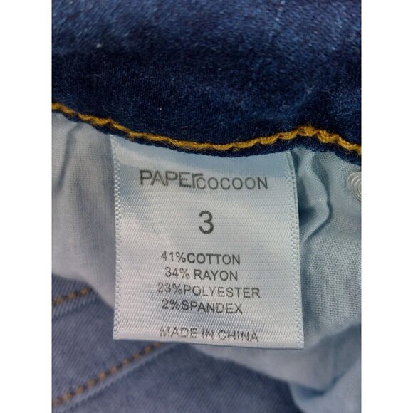 Paper Cocoon Junior Womens Jeans Size 3 Skinny Denim Blue Mid Rise Distressed - Picture 9 of 16